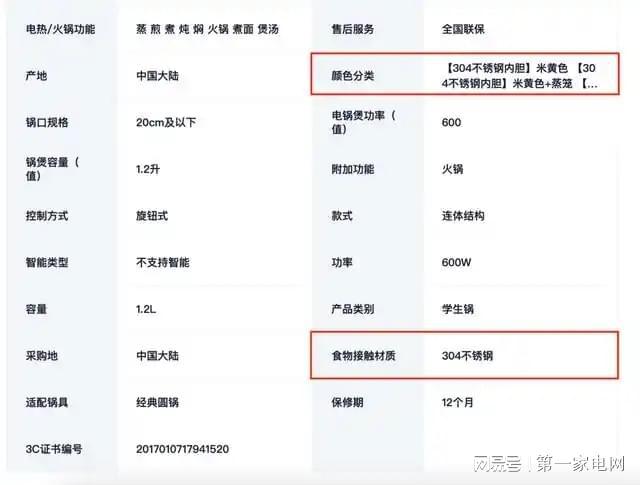 锅盖、锅内胆材质不一遭用户质疑pg电子网站小熊电器的电煮锅(图3)